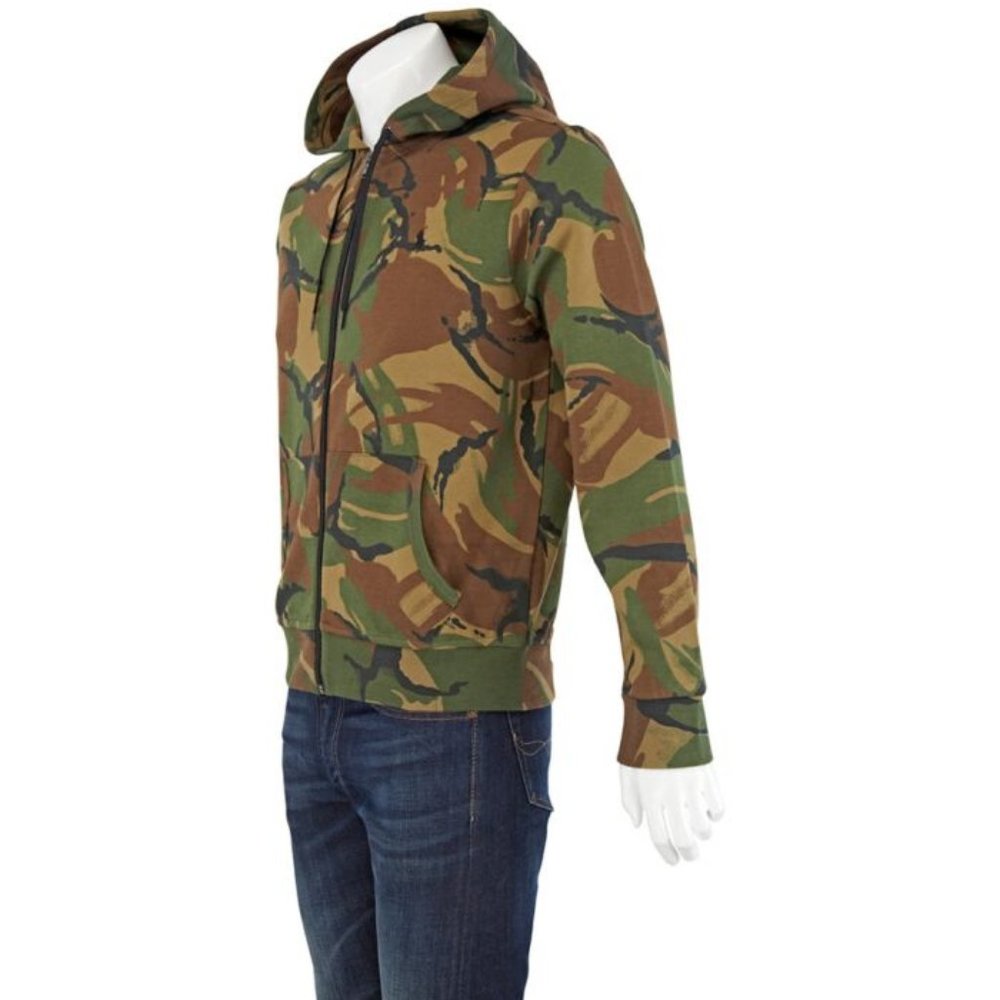 Polo Camouflage Camo Double Knit Fleece Hoodie Jacket Brown RL Green Black - Picture 2 of 14